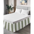 thumbnail image 4 of White Seaweed Green Gradient Bed Skirt Simple Pattern Bed Skirts California King Size 16 Inch Drop, Wrap Around Dust Ruffle&nbsp;Bedskirt with Adjustable Elastic Belt for Queen Size Beds, 4 of 7