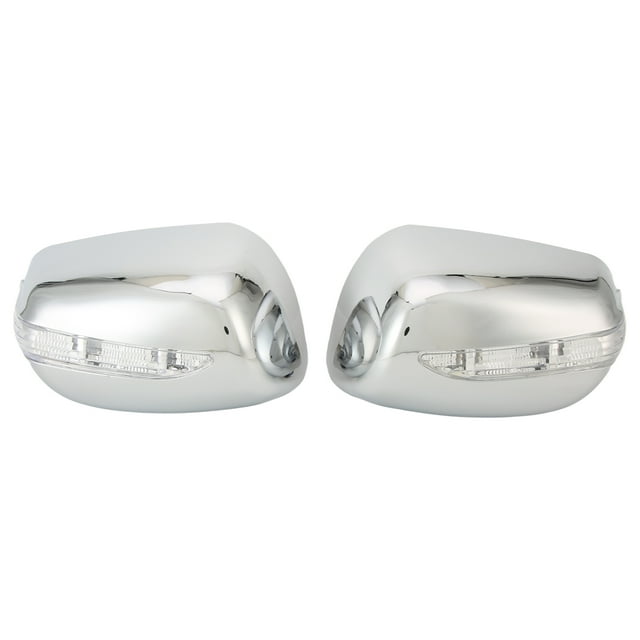 Side Mirror Cover Signal Light,Pair Chrome Side Mirror Chrome Side Mirror Covers Rearview Mirror Cover Cap Custom Engineered