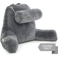 thumbnail image 3 of Cover - Bed Rest Reading Pillow - Replacement Cover, Dark Grey, 3 of 6