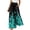 Cyan, variant on Watercolor Floral Wide Leg Pants for Women, High Waist Drawstring Palazzo Trousers - Boho Summer Flowy Beach Bottoms Army Green L
