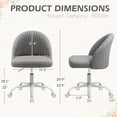 thumbnail image 6 of Lacoo Modern Vanity Chair with Back, Teddy Velvet Desk Chair for Bedroom, Living Room or Study,Small Office Chair,Dark Gray, 6 of 6