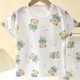 thumbnail image 5 of Kogui Summer Pjs for Toddler Girls Toddler Girls Silk Pajamas Short Sleeve Button-Up Top Shorts Summer 2PC Flowers Satin Pajamas Set 18 24 Months (Sky Blue,18-24 Months), 5 of 5