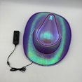 thumbnail image 6 of EL Wire Light Up Cowboy Hat Disco Cowgirl Hat Holographic Space for Raves, Dance Party By PartyGlowz, 6 of 7
