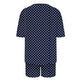thumbnail image 4 of Busydd Pajamas for Women Set Fashion Polka Dot Two Piece Loungewear Set Round Neck Short Sleeve Tee Top and Shorts Women's Sleepwear XL, 4 of 7