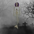thumbnail image 3 of Mermaid Skeleton Bone Colored Hair Halloween Decorations Haunted House Cemetery Party Decor, 3 of 5