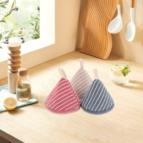 ibasenice 3Pcs Triangle Pot Handle Caps Silicone Heat Insulated Oven Pot Holder Covers