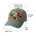thumbnail image 3 of Eagle – United States 250th Anniversary Hat, Adjustable Patriotic Embroidered Baseball Cap with Bald Eagle, Retro Washed Cap (2Pcs, Grey), 3 of 7