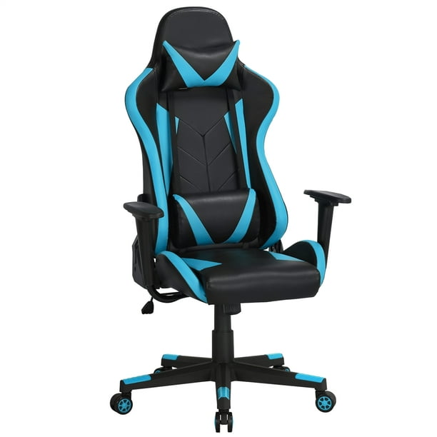 Yaheetech Adjustable & Ergonomic Gaming Chair Rocker, Neon Blue