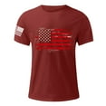 thumbnail image 4 of UVEASISHA 4th of July Tshirts for Men American Flag Print T-Shirts Cotton Short Sleeve Slim Fit Muscle T Shirts Wine L, 4 of 5