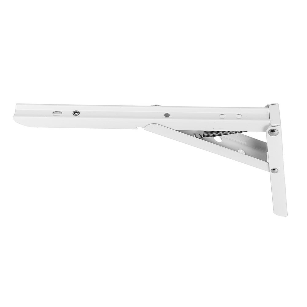 12'' 14'' 2pcs Folding Shelf Brackets White 90 Degree Spring Design