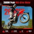 thumbnail image 5 of Yozma IN10 2600W Electric Dirt Bike for Teens Adults, 40 MPH, 48V 23.4Ah, 53-Mile Range, Red, 5 of 10