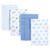 Luvable Friends Unisex Baby Cotton Flannel Burp Cloths, Blue, One Size