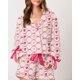 thumbnail image 3 of Pijama Yiulangde de seda para mujer, 2 piezas, estampado de corazones, estilo Galentine's, 3 of 5