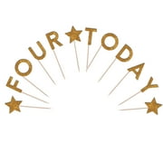 Four Today Cupcake Toppers Glitter Cardstock Set of 12 pcs