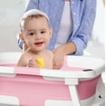 thumbnail image 5 of Aprpink Foldable Baby Bathtub PP+TPE with Soft Bath Net&Thermometer for 0-36 Months Toddler Dark Pink, 5 of 8