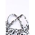 thumbnail image 3 of ABPHQTO Conjunto de bikini de cintura alta con cuello en U cruzado estampado negro para mujer, 3 of 5