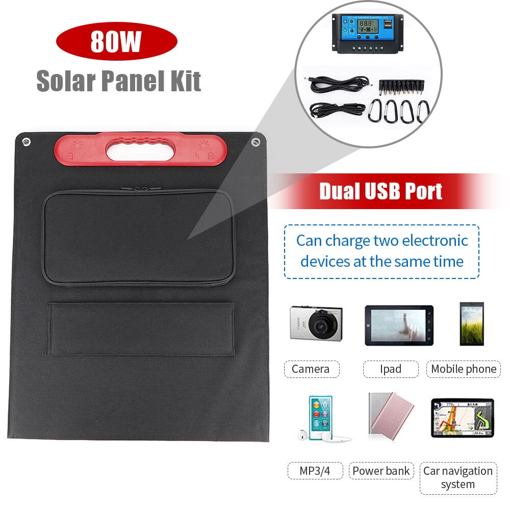 200 Watt Portable Solar Panel for Power Station,Kepeak Foldable 200W Solar Panel for Camping Hiking Off-Grid Living, Monocrystalline Folding Panel Solar