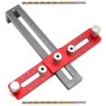 thumbnail image 2 of Handle Punching Positioner, Drawer Cabinet Door Handle Installation Aids Woodworking Hole Cutting Tool Red + Gray, 2 of 5