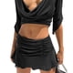 thumbnail image 2 of Txlixc Falda con dobladillo plisado informal para mujer, falda corta con cintura elástica de color sólido Txlixc Sexy, 2 of 8