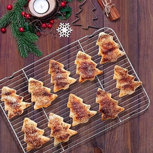 Cookie Sheet With Rack Set Half Baking Pan Stainless Steel Rimmed Tray Wire Cooling Roasting Broiling Dishwasher Safe