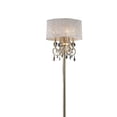 thumbnail image 2 of Chandelier Floor Lamp with Hanging Crystals and Floral Pattern Shade, Gold- Saltoro Sherpi, 2 of 4
