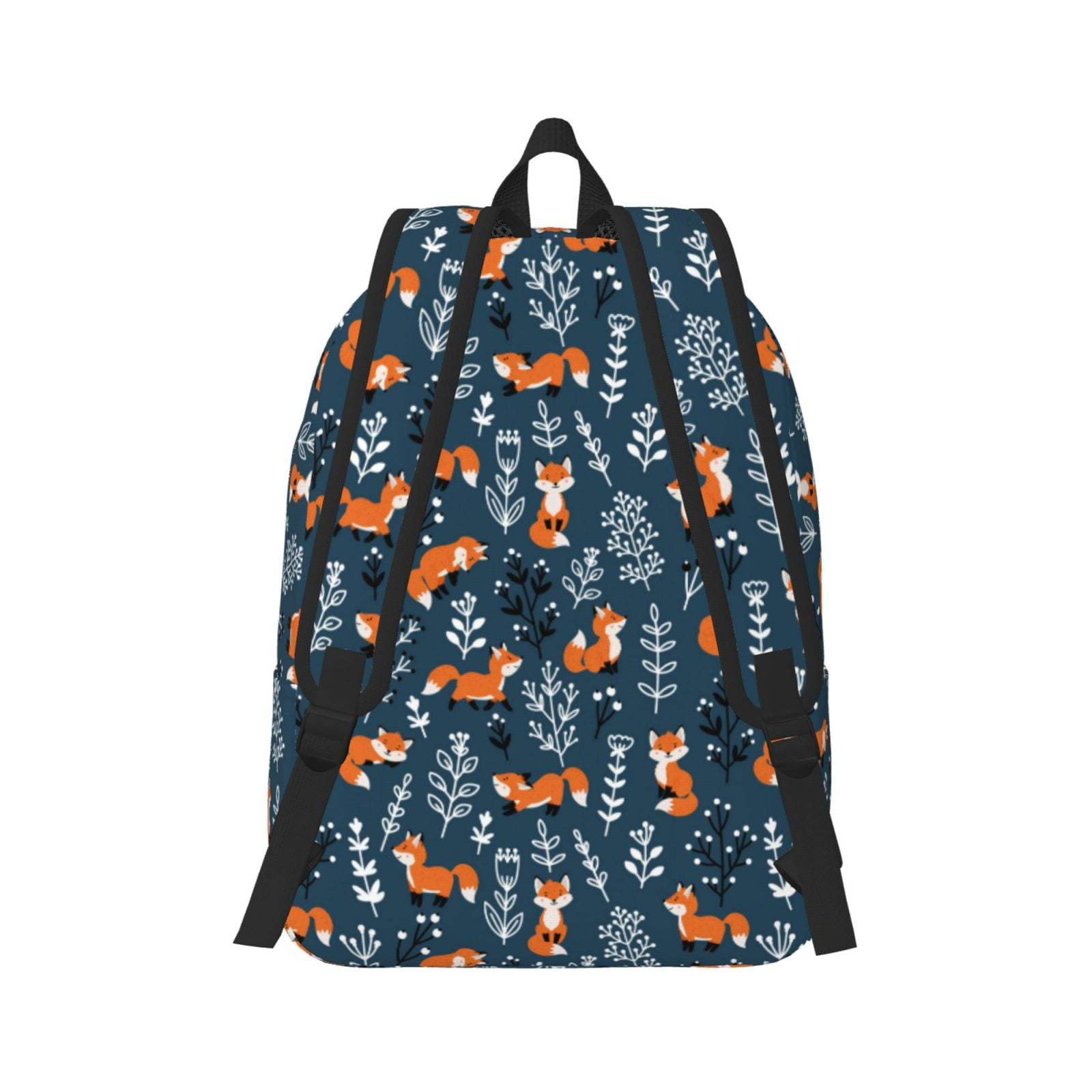 Rateoe cute fall fox Pattern Canvas College Laptop Backpack,Travel Daypack,Durable Rucksack Travel Notebook Bag School Backpack Book Bag for Men Women-Medium