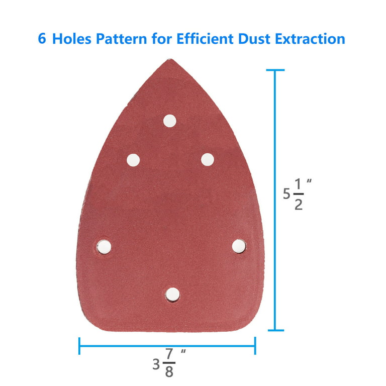 Mouse Detail Sander Sandpaper Sanding Pads Sheets by LotFancy, 5-Hole, Assorted 40/60/80/120/180/240/320 Grit, Pack of 70