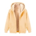 thumbnail image 3 of Busydd Plus Size Fleece Jacket Women Warm Cozy Solid Color Hooded Winter Jacket Trendy Casual Long Sleeve Zip up Jacket with Pockets 5XL, 3 of 8