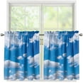thumbnail image 4 of Blue Sky Kitchen Curtains Tiers Set of 2 Rustic Farmhouse Short Window Curtains for Living Room,Bathroom,Office Room Cafe, 4 of 6