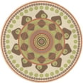 thumbnail image 1 of Ahgly Company Indoor Round Patterned Khaki Gold Area Rugs, 5' Round, 1 of 6