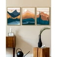 thumbnail image 5 of SHENIFY Set Watercolor Mountain Range Boho Landscape Wall Art Forest Nature Wilderness Farmhouse Rustic Modern Art Decorative for Living Room Bedroom 11x14in3pcs Natural Framed, 5 of 5