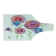 thumbnail image 2 of Flower Cutting Board, Watercolors Illustration of Different Kinds of Flowers Boho Style Pattern, Decorative Tempered Glass Cutting and Serving Board, Wine Bottle Shape, Pink Purple Blue, by Ambesonne, 2 of 5