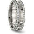thumbnail image 5 of Chisel Titanium Polished with CZ 6.5mm Concave Band - Ring Size 9.0, 5 of 8