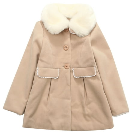Richie House - Richie House Girls' Padding Jacket with Faux Fur Collar ...
