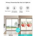 thumbnail image 4 of Window Privacy Film Strawberry Stained Glass Window Film Decorative Sun Block Window Cover Red Summer Fruits Green Botanical Window Clings Static Adhesive Sticker for Bathroom 35.4"x78.7", 4 of 6