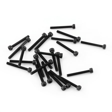 

M3 Black Hex Socket Cap Head Screw Bolt Set (M3*25mm Fully Threaded 24pcs)