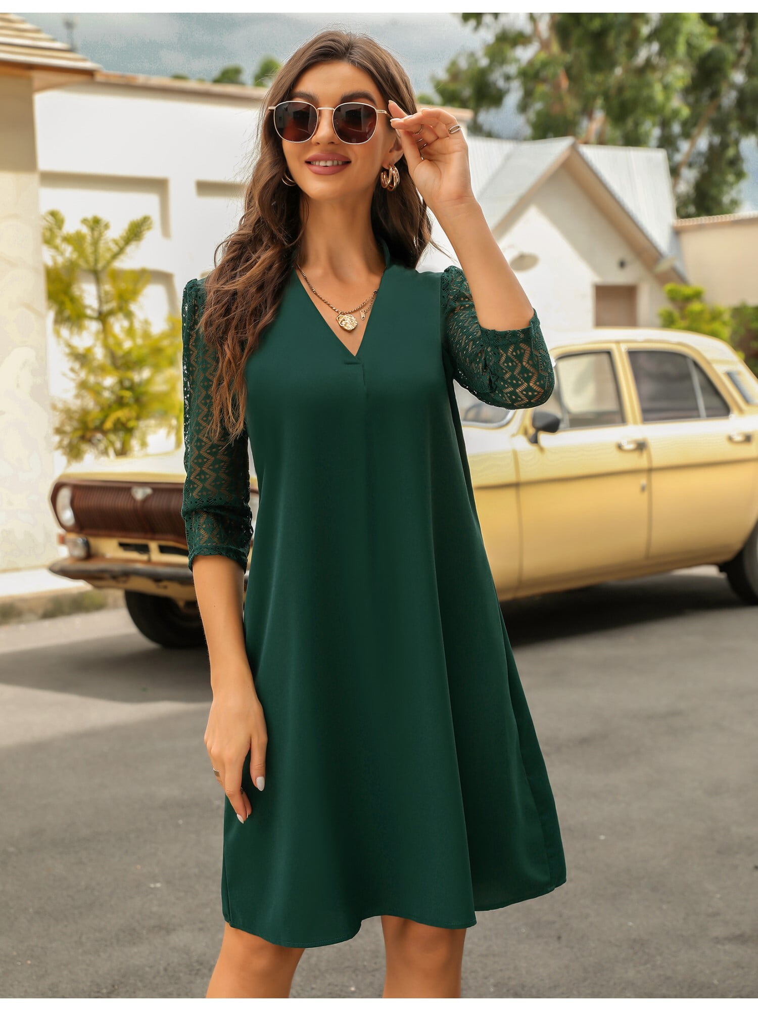 スーツ・フォーマル・ドレス Tuule lace switching dress スーツ・フォーマル・ドレス Tuule lace switching dress Fitted