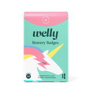 Welly Flex Fabric Bandages, Refill Pack Bravery Badges for Kids, Assorted Sizes, 24 Count