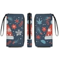thumbnail image 2 of Womens Wallet Bifold Ladies Cluth Bag Wristlet Wrist Strap Long Purse Christmas Hat Pattern Design, 2 of 6
