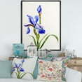 thumbnail image 2 of Designart 'Blue Iris Flower Retro Style' Traditional Framed Canvas Wall Art Print, 2 of 5