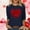 Navy, variant on Cute Women's Tops 3/4 Sleeve Valentine's Day Red Blouses Comfortable Heart Spring Tops Womens Shirt S