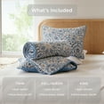 thumbnail image 4 of Regency Heights 2-Piece Twin/Twin XL Size Floral Boho Quilt Set, Blue Medallion Print Reversible Bedding Set, Twin Size Quilt with Sham, 4 of 10