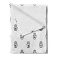 thumbnail image 2 of Hamsa Soft Flannel Fleece Throw Blanket, Monochrome Hamsa Motif Middle Eastern Persian Culture Elements Hand Eye, Cozy Plush for Indoor and Outdoor Use, 50" x 60", Black and White, by Ambesonne, 2 of 5