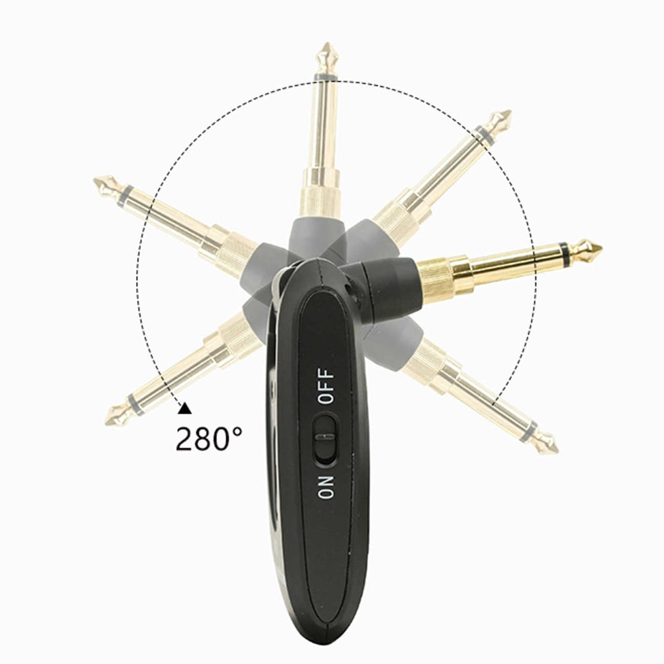 GUYUTING Wireless Guitar Transmitter Receiver 280° Rotating Plug Type-C Charge for Electric Guitar Bass Performance Part