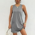 thumbnail image 2 of BYHONG Womens Sleeveless Mini Tank Dress Casual Workout Sport Tennis Athletic with 2 Pockets Dress Tee Shirt Dress Knee Length Summer Dresses for Women Grey L, 2 of 6