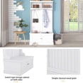 thumbnail image 2 of Hall Tree with Storage Shoe Bench,4-in-1 Design Coat Racks with 4 Hooks,Entryway Bench for Living Room,Entryway and Hallway,White, 2 of 7