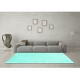 thumbnail image 3 of Ahgly Company Machine Washable Indoor Square Oriental Turquoise Blue Industrial Area Rugs, 6' Square, 3 of 4