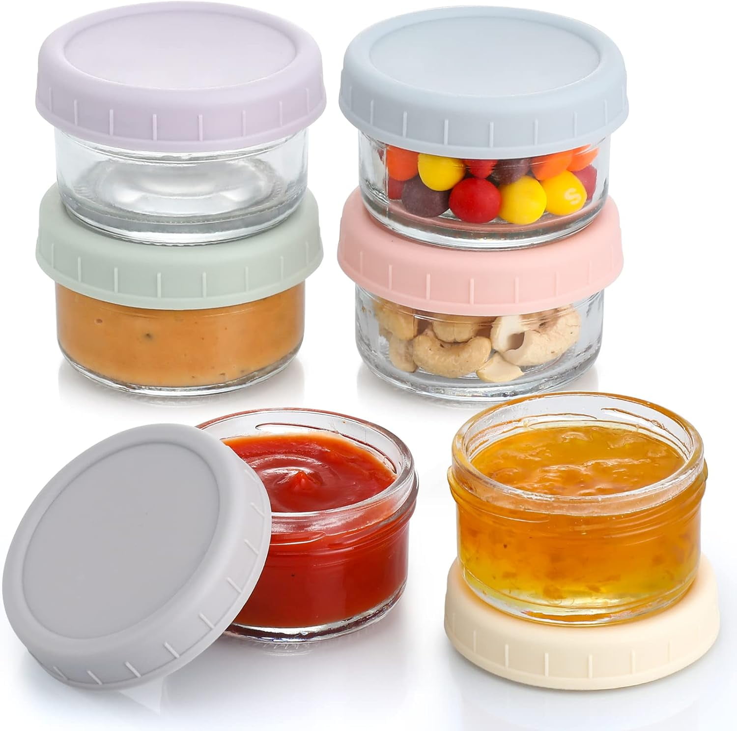 8x Edelstahl Dressing-Behälter Mit Silikondeckel – Je 50 Ml, Auslaufsicher, Spülmaschinengeeignet