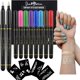 thumbnail image 1 of Jim&Gloria Marcadores de piel Pluma de tatuaje temporal 10 colores con oro y plata Pintura corporal falsa Tatuajes Pincel Kit de pintura facial Regalos para niñas adolescentes Cosas de moda Adultos y, 1 of 5