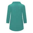 thumbnail image 6 of Aboser Ladies Tops and Blouses Dressy Casual Collared Tunic Top Flowy 3/4 Length Sleeve Shirts Solid Color V Neck T Shirt Loose Fit Work Blouse, 6 of 6